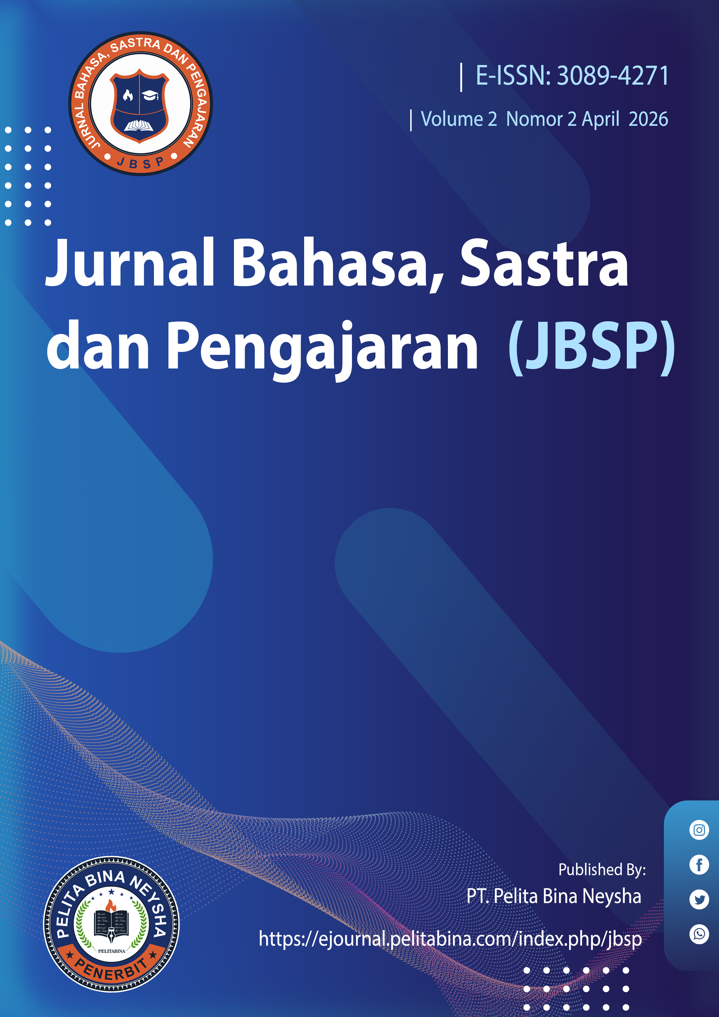 					View Vol. 2 No. 2 (2026): Jurnal Bahasa, Sastra dan Pengajaran (JBSP) - April 2026
				